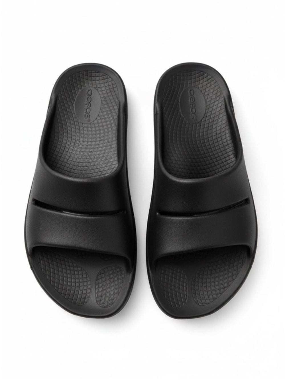 OOFOS OOahh Recovery Slide Sandals Women 7 Black Arch Support OOfoam
